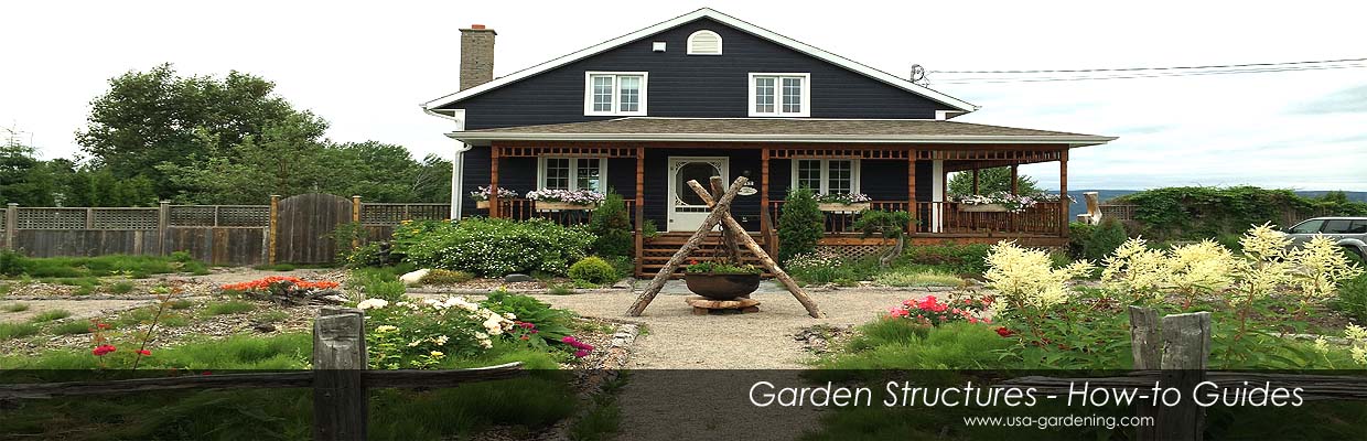 Enhance your landscape with decks, pergolas, arbors, trellises, fences, backyard storage utilities or other garden structures.