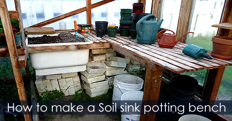 Making Greenhouse Soil Sink Potting Bench - USA Potting bench