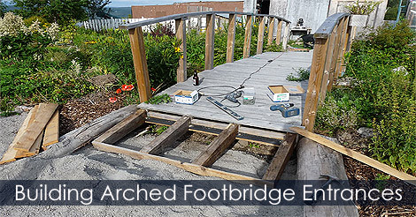 How to build a footbridge - Japanese Footbridge building steps - Both ends of a garden bridge