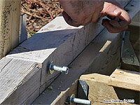 Arched Garden Bridge Building Steps Instructions - How to attach railing posts to the bridge stringers