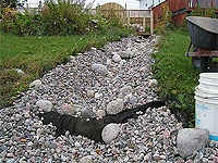 Garden stream landscaping - Garden stream pictures - STONES for a dry stream bed