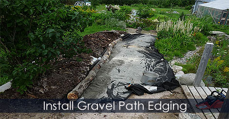 How to lay a gravel path - Install the edging - Lay edging logs for a gravel path