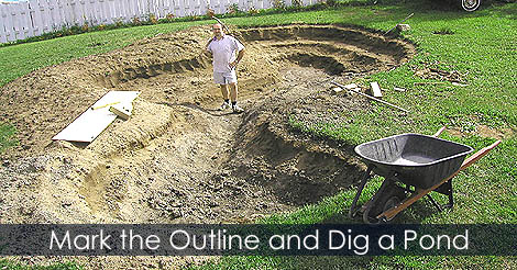 How to build a garden pond - Building garden pond - Step by step guide to building backyard pond - Digging a pond