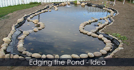 Pond edging Idea - Edging the pond - Pond building tutorial - Pond construction steps