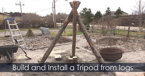 How to build a tripod using three logs of wood - Cauldron stand