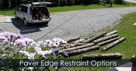 Paver edge restraint - Use logs for paver edging - Paver edging ideas - Choosing and installing the right paver edging - Installing pavers - Restraint PVC Paver Edging