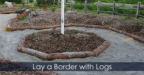 Sheet Mulching - Lay a border with logs - Edging garden beds ideas