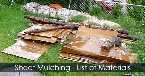 Sheet Mulching - List of materials to sheet mulch - Organic gardening ways - Mulching with cardboard