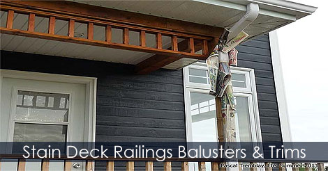 How to Stain deck railings balusters victorian trims and spandrels - Deck staining tips instructions tutorial 