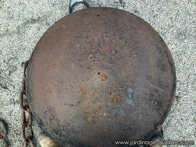 Cast iron cauldron used for making soap