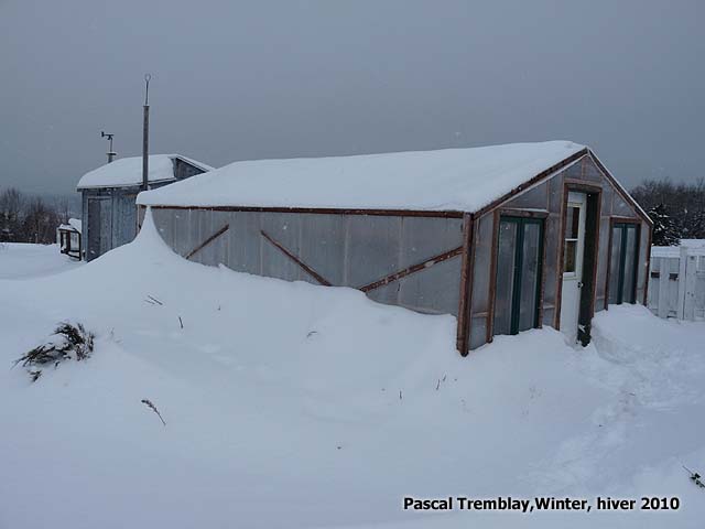 Serre et neige / rsistance du Polythylne au poid de la neige / neige toiture serre 