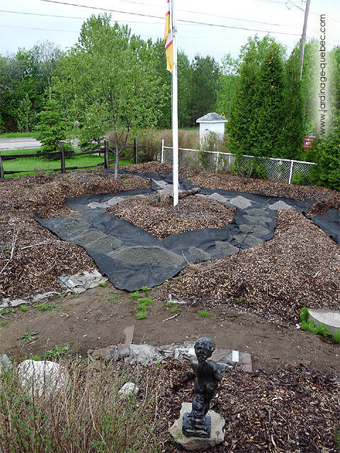 Lay down landscape fabric first and then gravel on - How to stop weeds