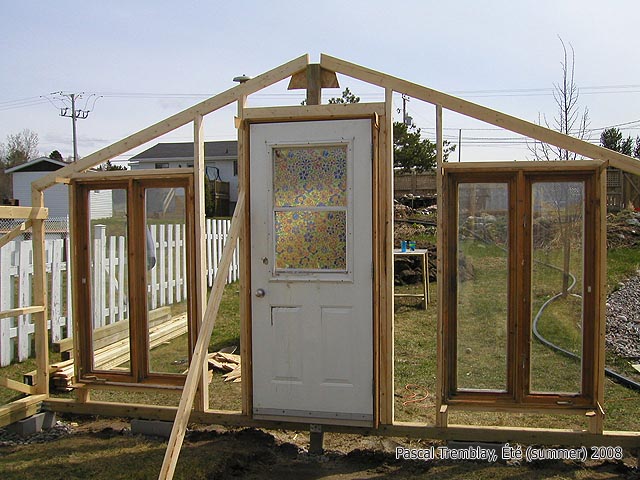 Greenhouse kits - Recycled door and windows for greenhouse - Hoop house