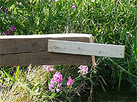Wood Garden Bridge with rails - American Garden Bridges - Woodworking Plans for water gardening features