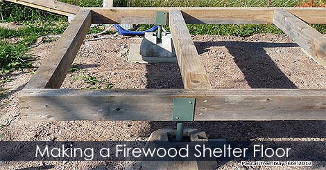 Firewood Shelter - How to build a wood drying shed - Wood shed Plans - Making the wood shed floor