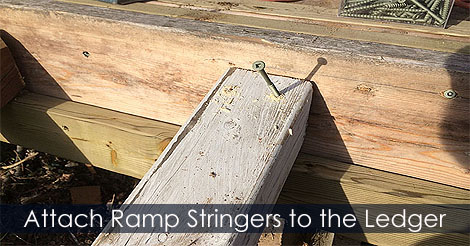 How to attach a ramp stringer to shed ramp ledger board - Wood shed building - How to construct a wooden shed ramp
