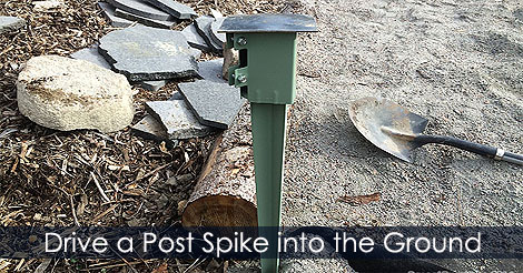 How to drive a fence post spike into the ground - Spikes instead of cement for fence posts 