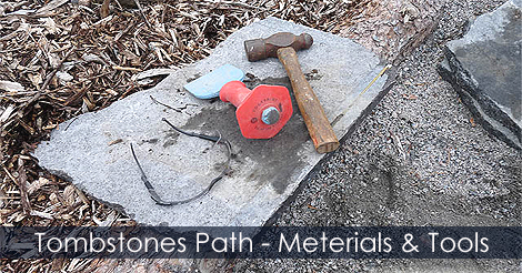 How to build a stone walkway using tombstone residues