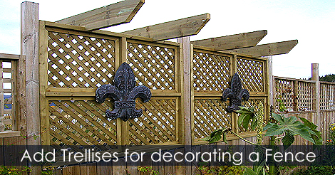 Trellis idea for decorating a wood fence