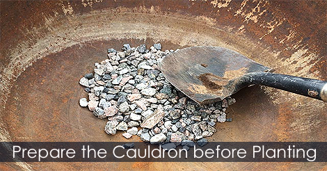 Cast iron cauldron - Prepare it as a garden container