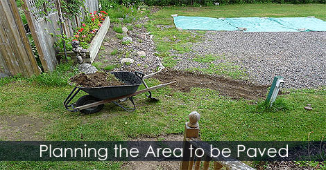 Pavers installation - How to lay pavers - Outline paver project area - Sidewalk paver designs