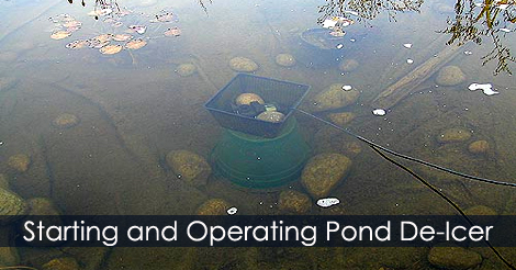 Operating a Pond de-icer - Turn on the homemade de-icer