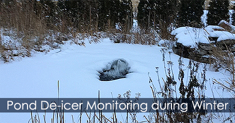 Monitoring pond de-icer