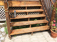 Wooden deck stairs