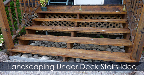 How to landscape under deck stairs