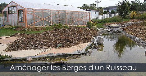 Plan de ruisseau de jardin - Comment aménager les berges ou les bordures d'un ruisseau de jardin pour bassin extérieur - Plan d'aménagement d'un ruisseau