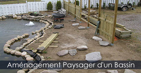 Bassin de Jardin - Aménagement paysager autour d'un jardin d'eau - Finition d'un bassin de jardin
