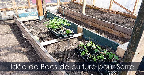 Serre de Jardin - Construire des bacs de culture pour serre - Idée de bacs en bois pour culture en serre