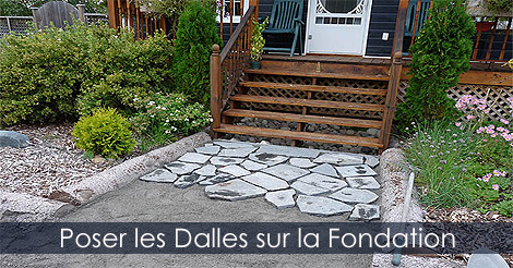 Pose de Dalles en Pierre pour paver une Allée de Jardin