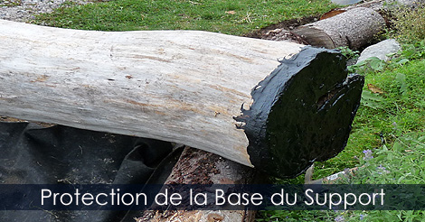 Prise extérieure - Protction de la base du support en bois