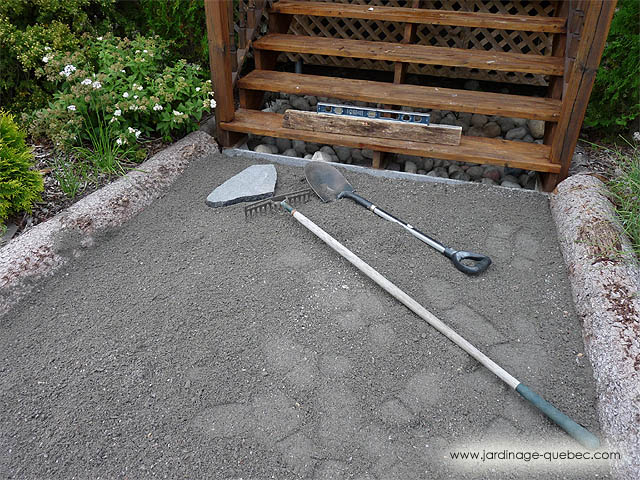 Fondation pour pav� en pierre naturelle - Construire un pav� - All�e en pierre naturelle