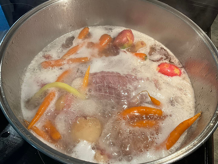 Bouilli de Légumes et viande salée