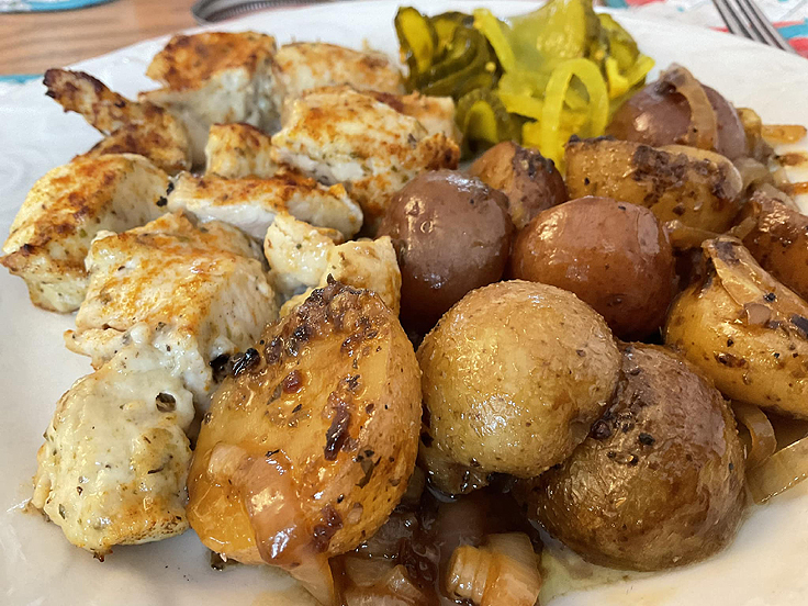 Brochettes de poulet style Casa grecque