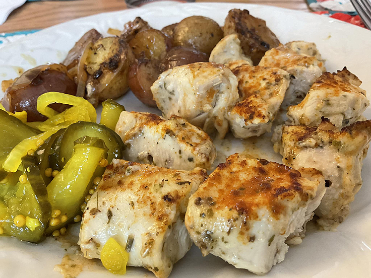Brochettes de poulet style Casa grecque