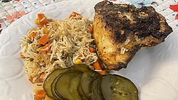 Poulet et riz au paprika au four - Viandes et Substituts