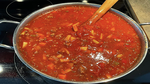 Soupe au boeuf haché