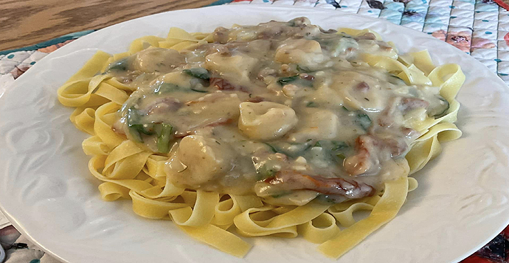 Recette de Spaghetti crémeux aux pétoncles