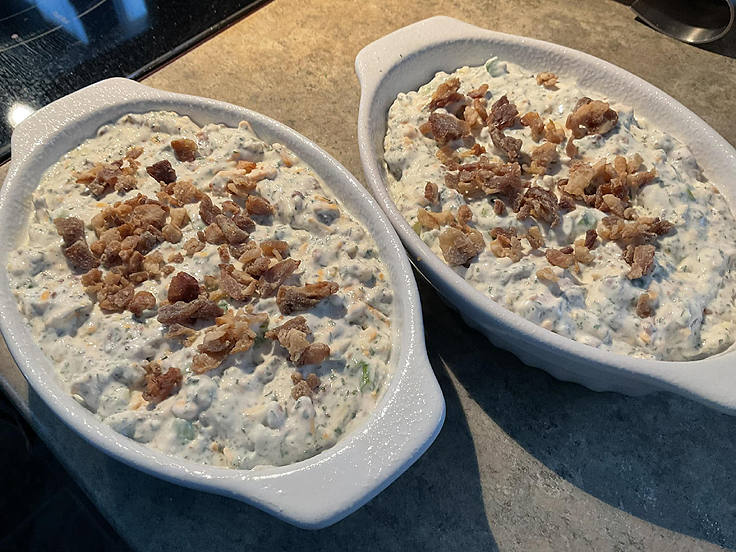 Recette de Trempette chaude au fromage er au bacon