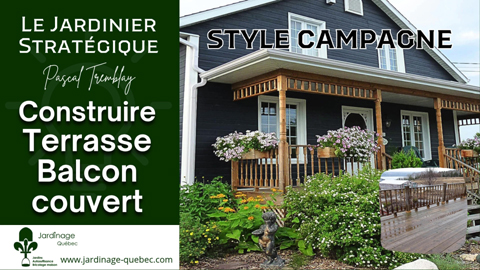 Construire une terrasse surélevée et un balcon couvert de style campagnard
