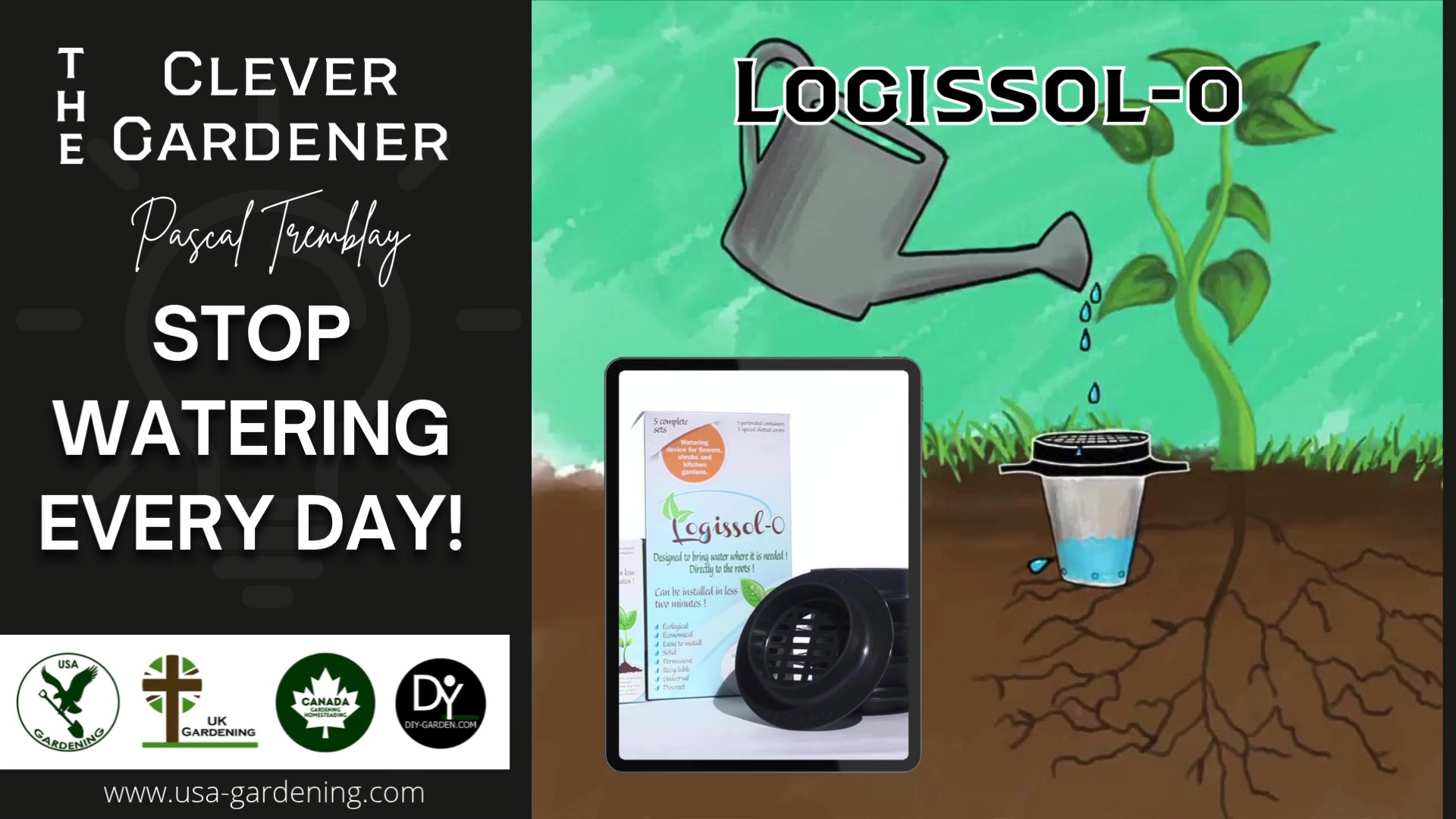 Logissol-O underground watering system that saves water and grows healthier plants