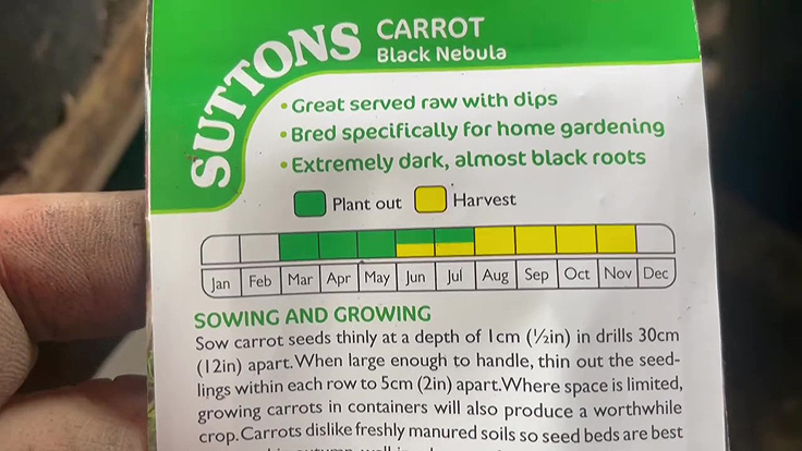 Carrot seeds packet